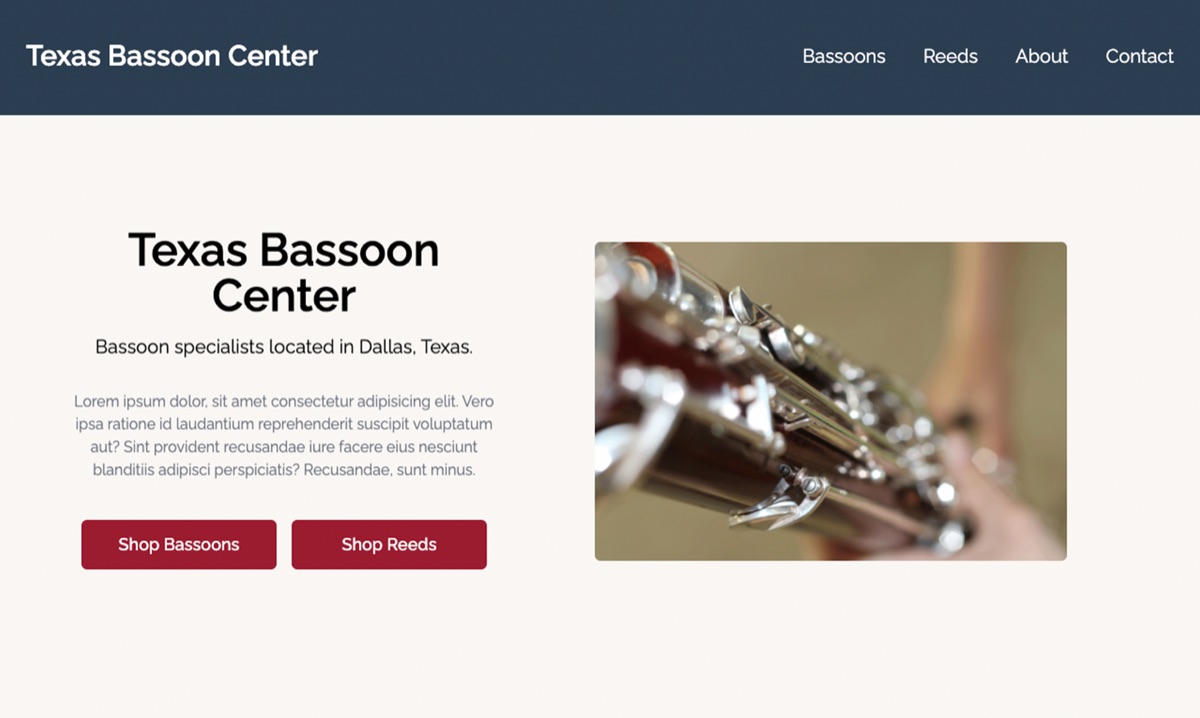 Texas Bassoon Center screenshot